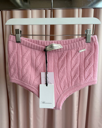Blumarine NWT Pink Braid Cable Knit Shorts