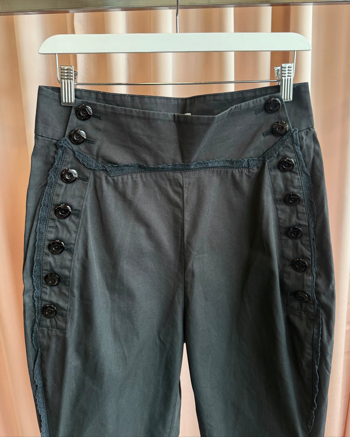 Tsumori Chisato Black Cotton Cropped Sailor Breeches Pants