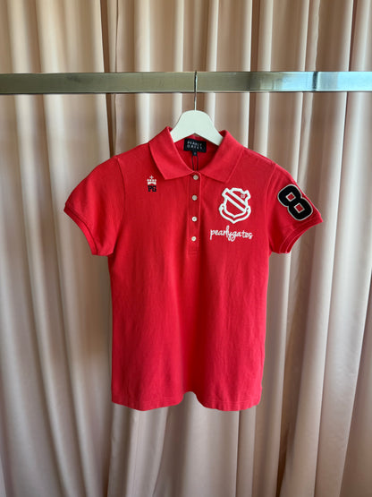 Japanese Golf Brand Patched Red Polo Top