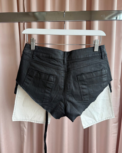 Rick Owens DRKSHDW Waxed Denim Mini Shorts