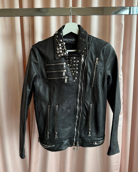 Balmain S/S 2011 by Christophe Decarnin Ten Zipper Studded Goat Leather Jacket