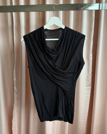 Rick Owens Lilies Draped Black Sleeveless Top