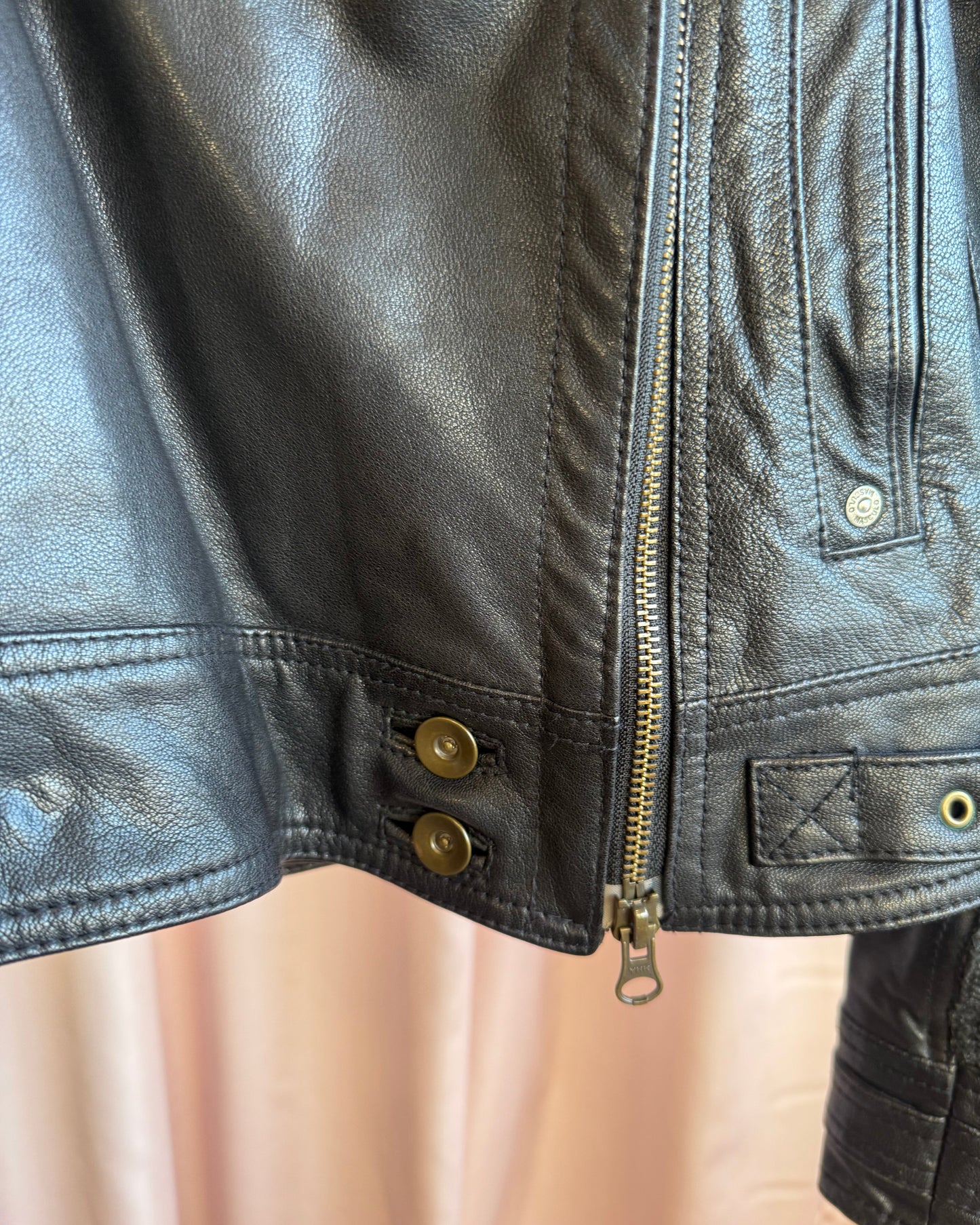 Japanese Brand Raccoon Fur Collar Sheepskin Leather Jacket