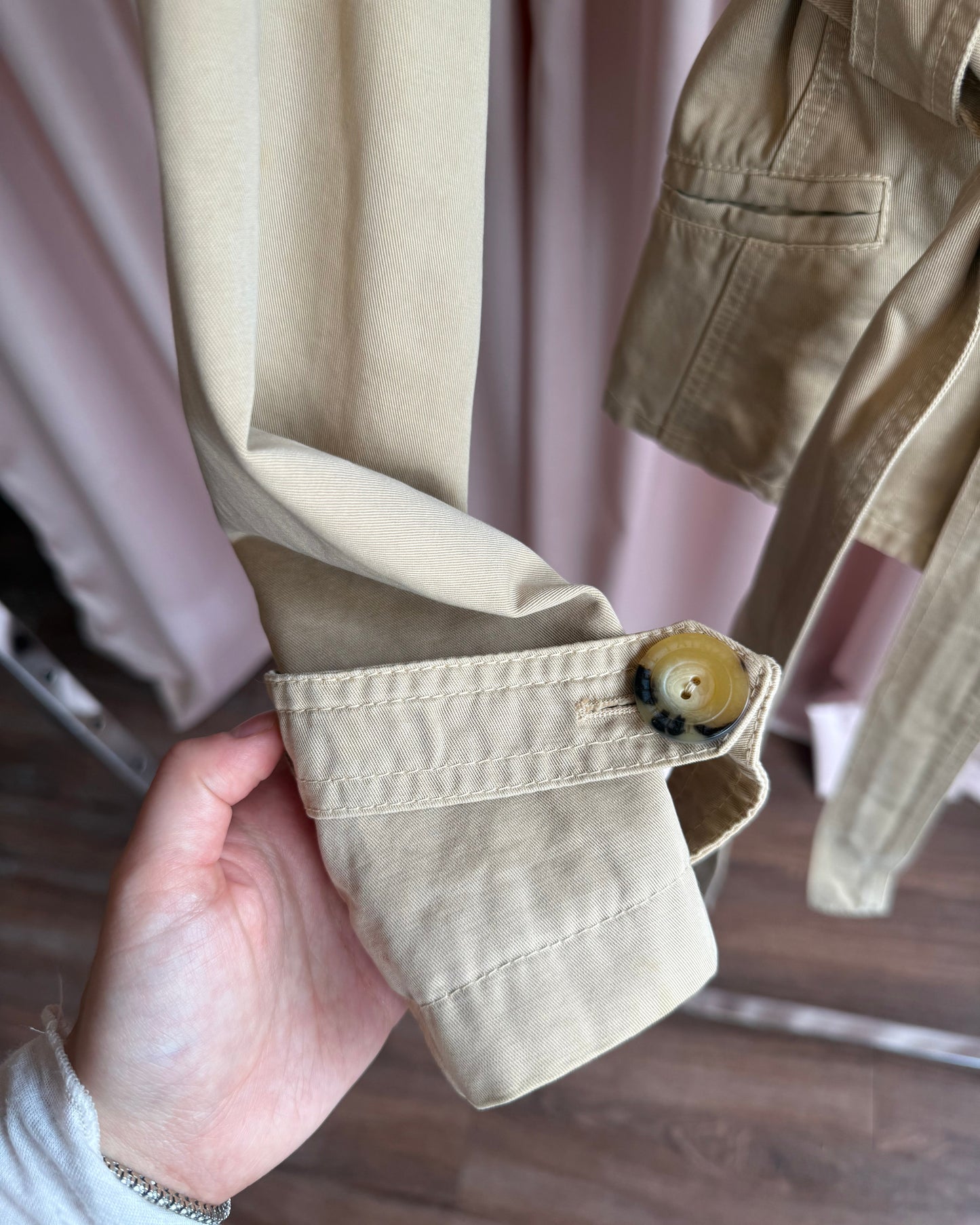 Patrizia Pepe Short Belted Khaki Cotton Trench Jacket