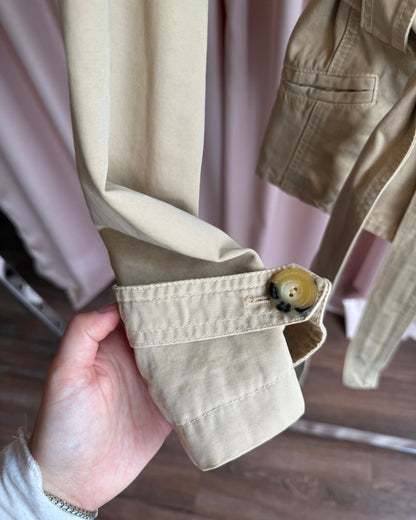 Patrizia Pepe Short Belted Khaki Cotton Trench Jacket