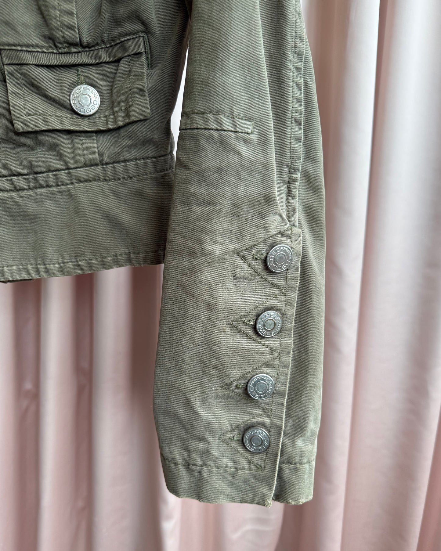Dsquared² S/S 2004 Olive Green Flared Sleeve Denim Jacket