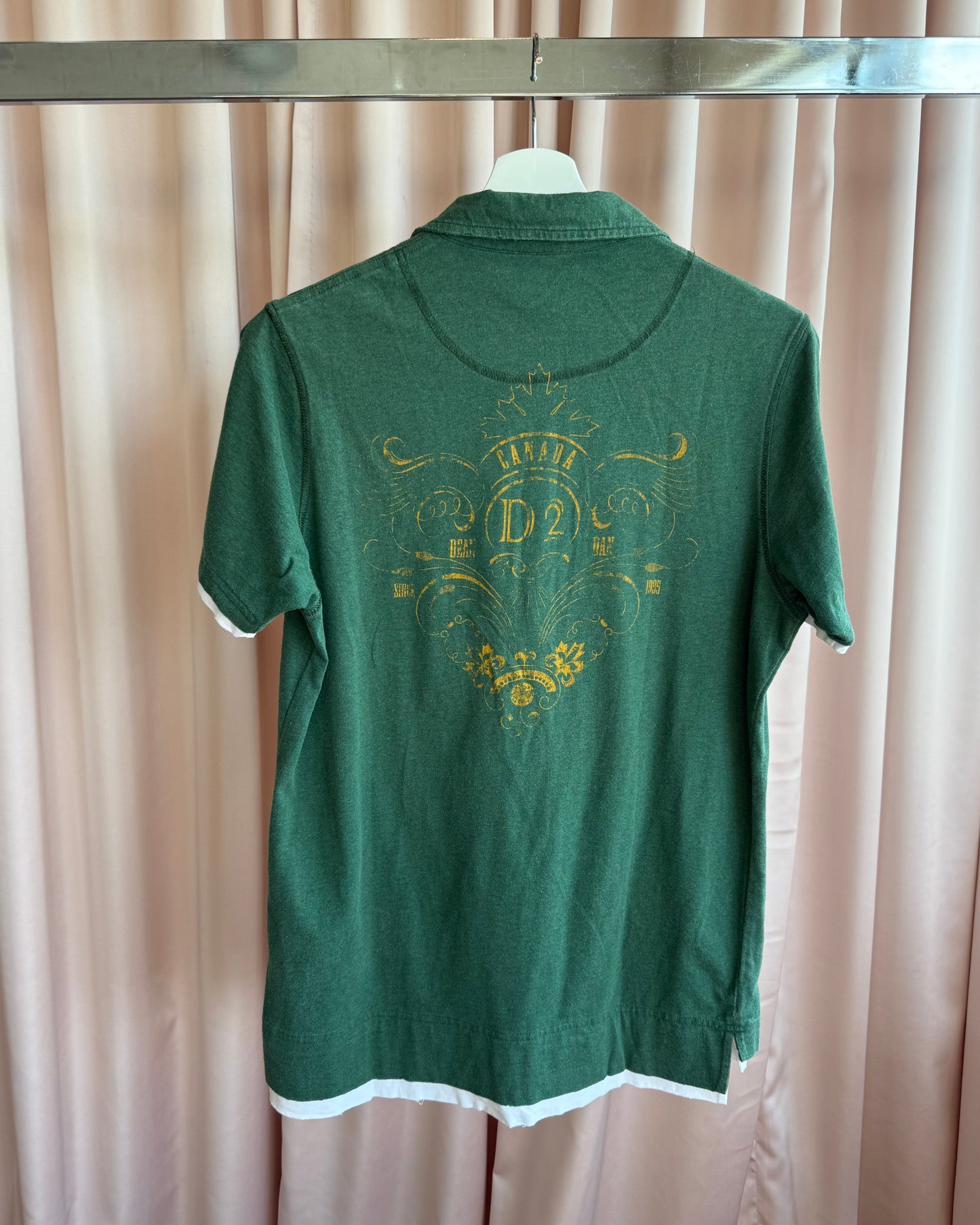 Dsquared² F/W 2006 Forest Green Double Layered Polo Shirt