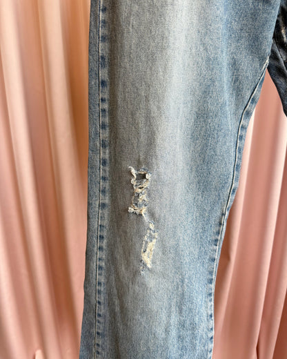 Richmond Denim "RICH" Grey Spell Out Distressed Jeans