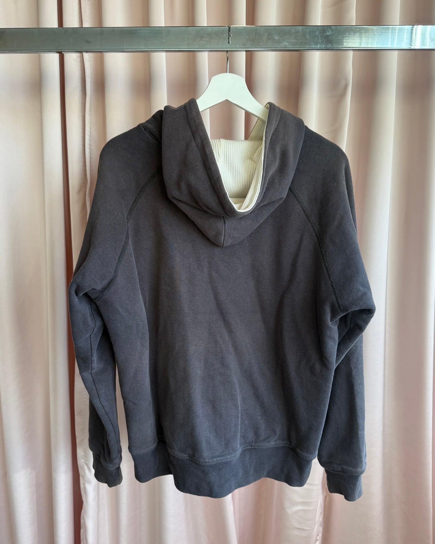 Hysteric Glamour 90's Waffle Knit Lined Grey Zip Up Hoodie