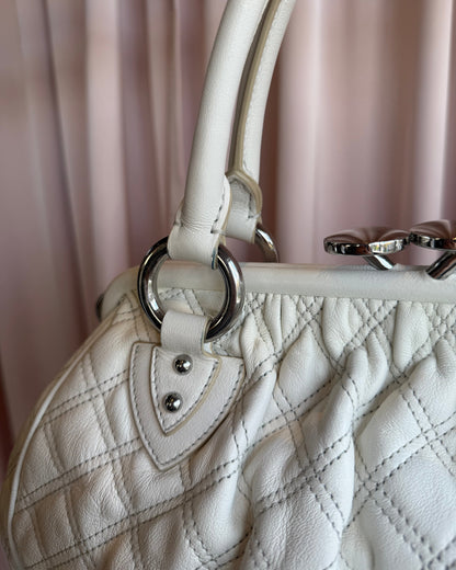 Marc Jacobs Quilted White Leather Stam Bag