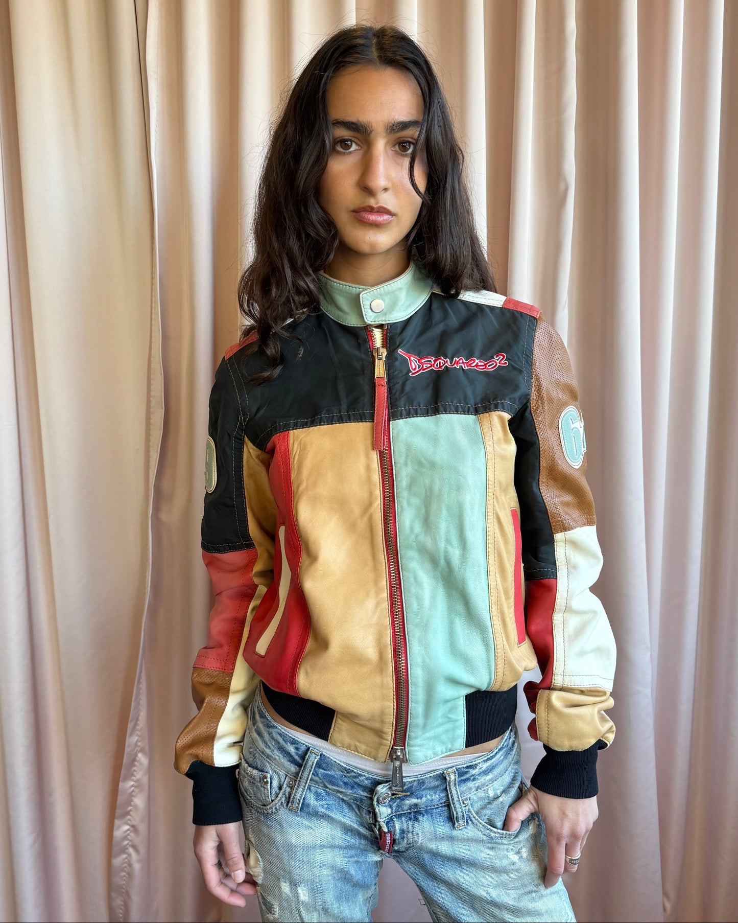 Dsquared² S/S 2005 Leather Patchwork Racer Jacket