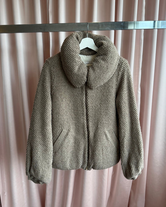 Tsumori Chisato Tan Shimmer Knit Wool Blend Jacket