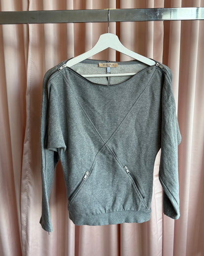 See by Chloé Grey Full Zip Neckline Sweatshirt