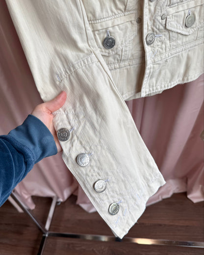 Dsquared² S/S 2004 Cream Bell Sleeve Denim Jacket