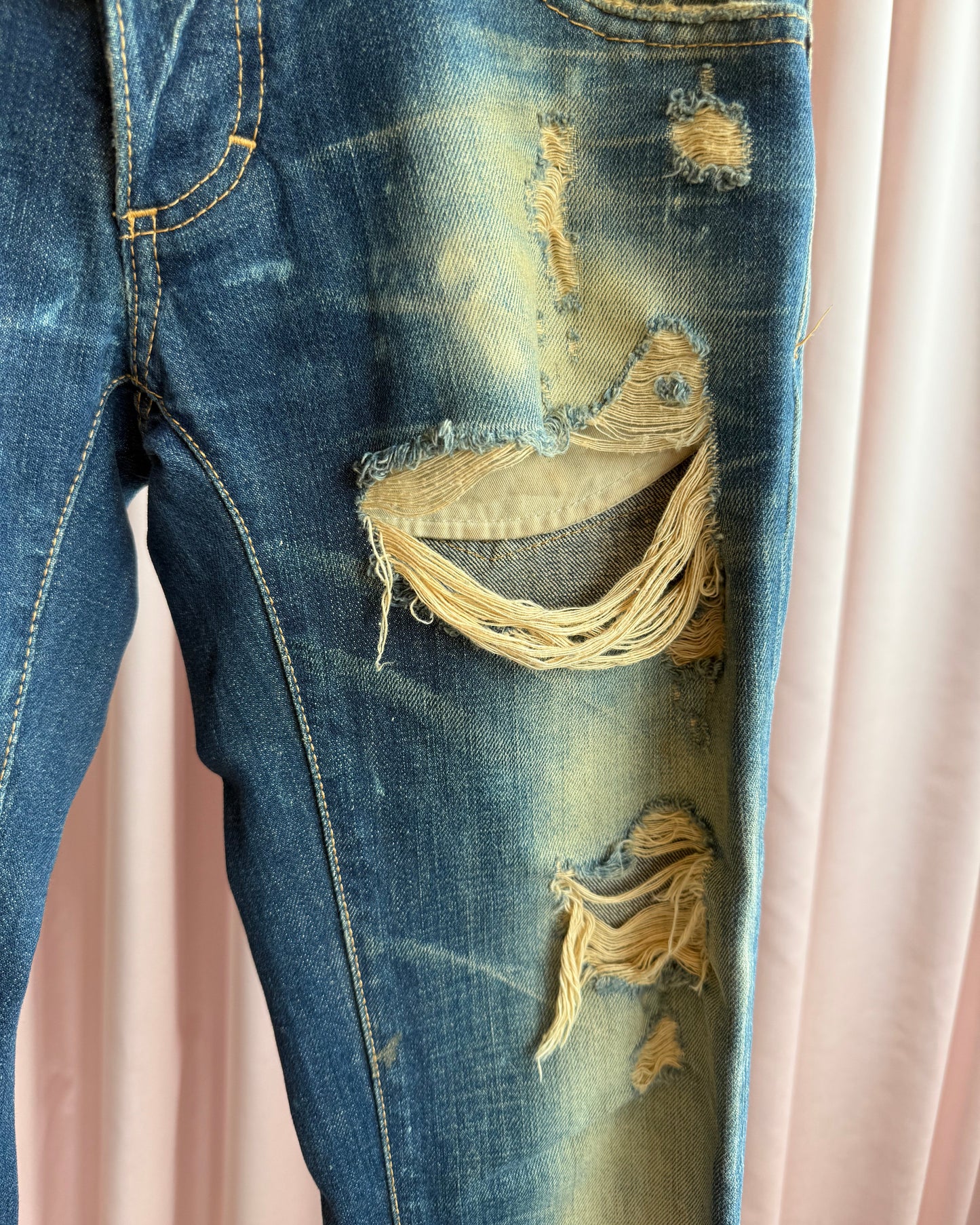 Dsquared² Distressed Bleach Wash Slim Cut Denim