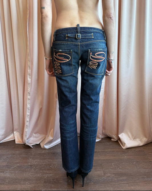 Dsquared² F/W 2007 "Dean & Dan" Buckle Back Low Rise Denim