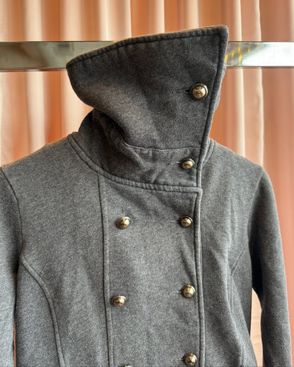 Kismet Grey Sweat Material Funnel Neck Peacoat