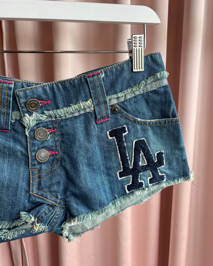 Japanese Brand x MLB LA Dodgers Denim Shorts
