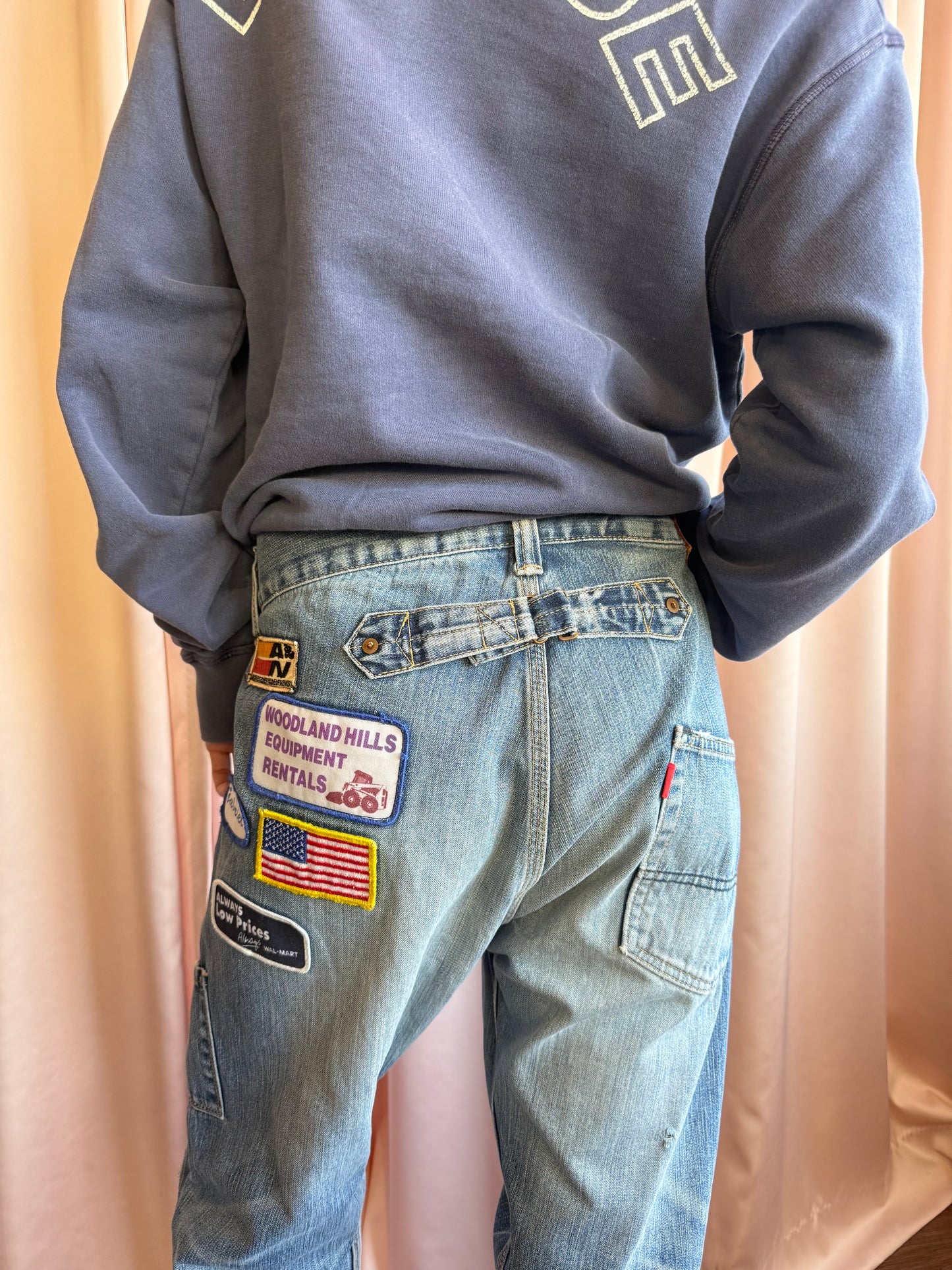Japanese Brand Patched Buckle Back Denim