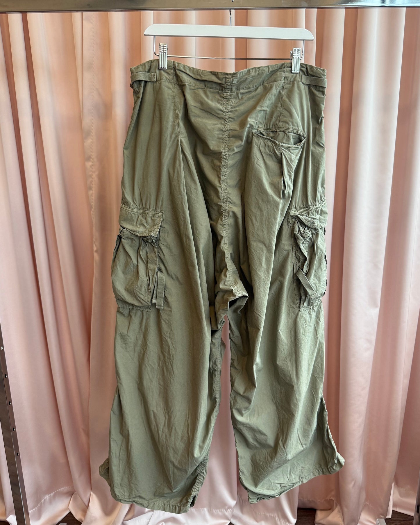 Kapital Khaki Cotton Oversized Pocket Military Cargo Pants