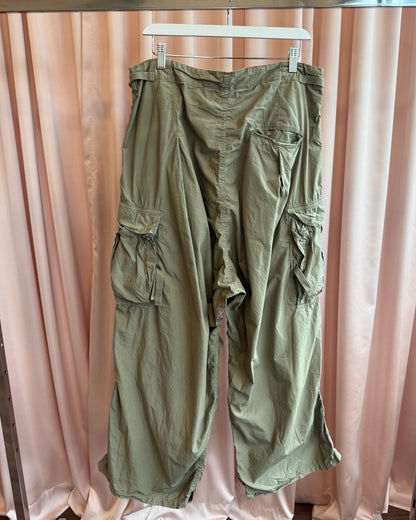 Kapital Khaki Cotton Oversized Pocket Military Cargo Pants
