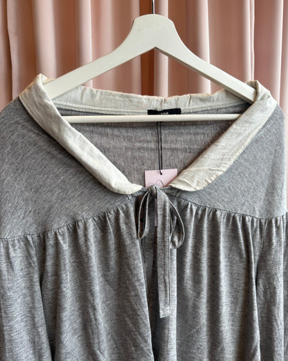 Comme des Garçons tricot Grey Collared Long Sleeve Tie Top