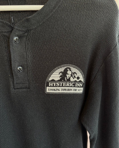 Hysteric Glamour "Hysteric Inn" Graphic Thermal Henley Long Sleeve Shirt