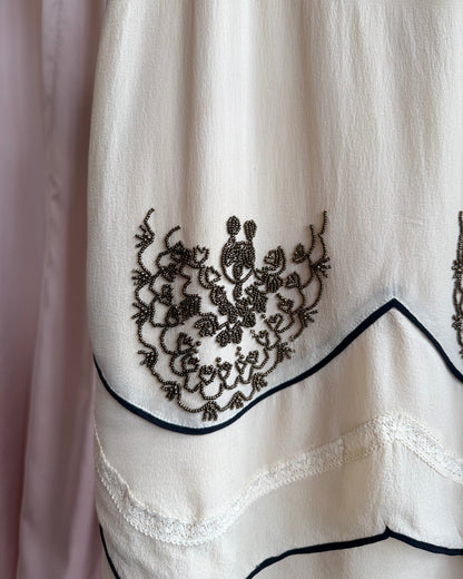Tsumori Chisato Beaded Silk Mini Shift Dress
