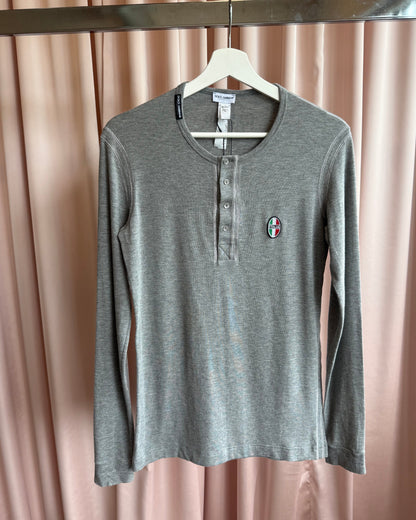 Dolce & Gabbana Underwear "Italia" Patch Grey Henley Shirt