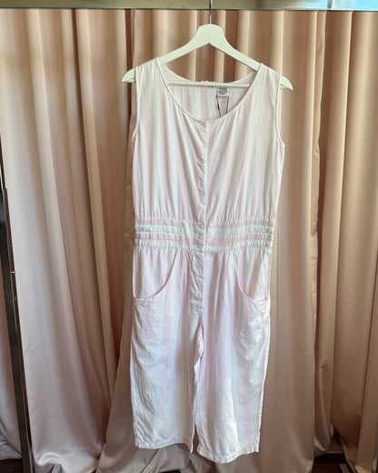 1980's Sorrel Lines Pastel Pink & White Candy Striped Playsuit