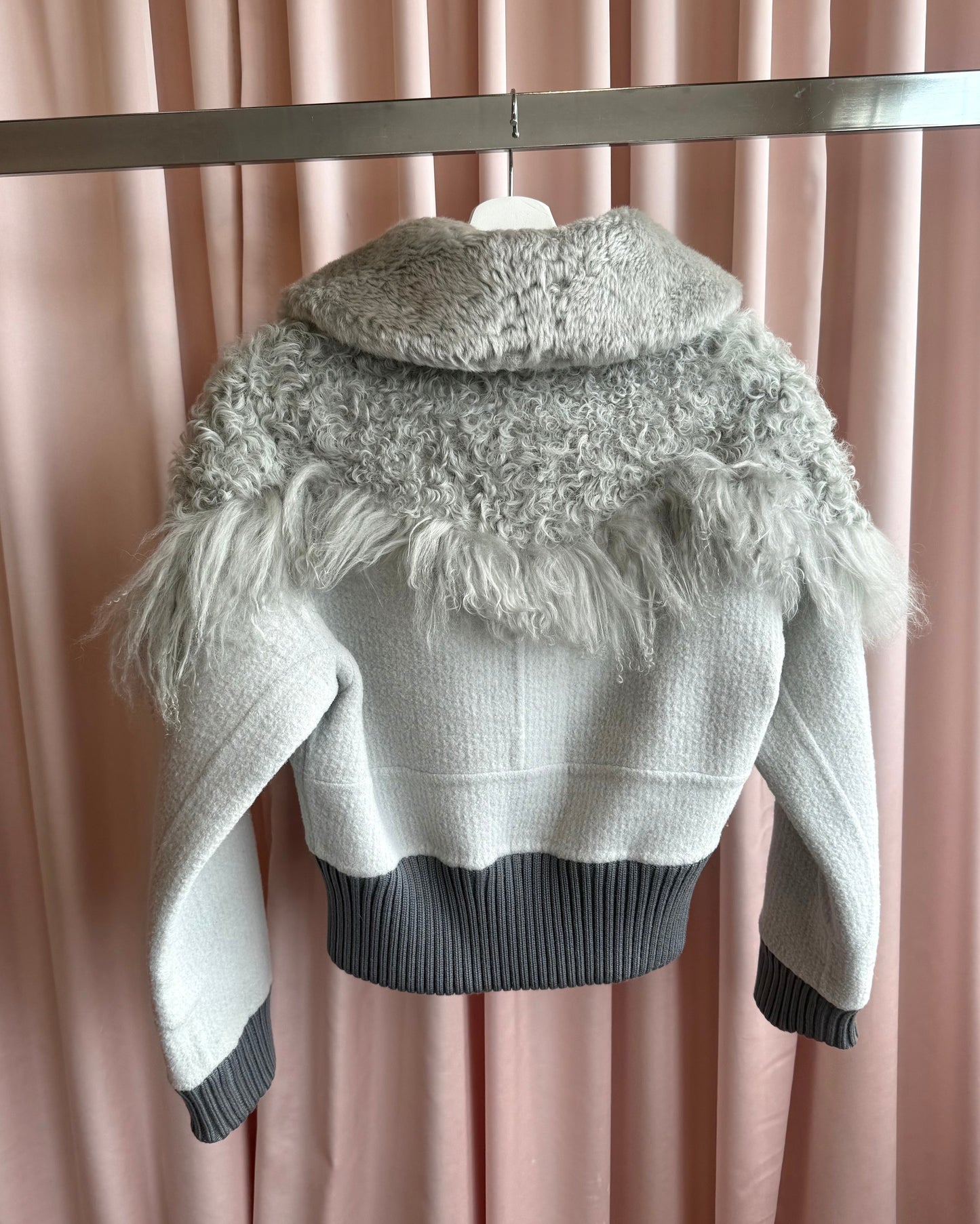 Marc Jacobs Kalgan & Mongolian Lamb Shearling Fur Grey Jacket
