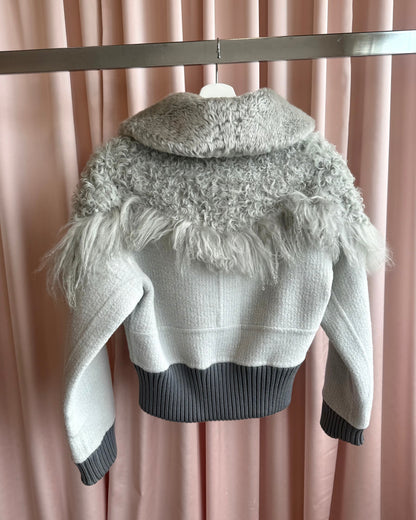 Marc Jacobs Kalgan & Mongolian Lamb Shearling Fur Grey Jacket