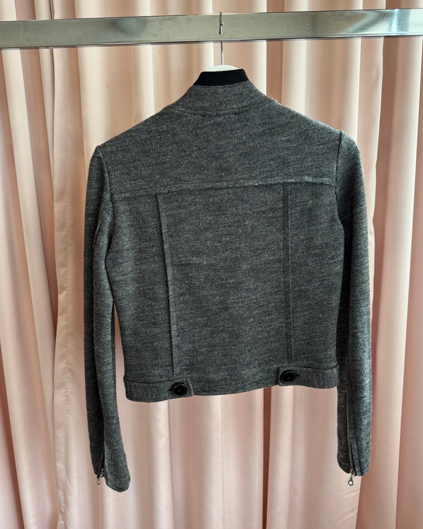 Chloé F/W 2006 by Phoebe Philo Asymmetrical Moto Zip Tweed Jacket