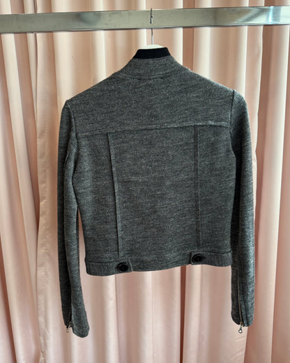 Chloé F/W 2006 by Phoebe Philo Asymmetrical Moto Zip Tweed Jacket