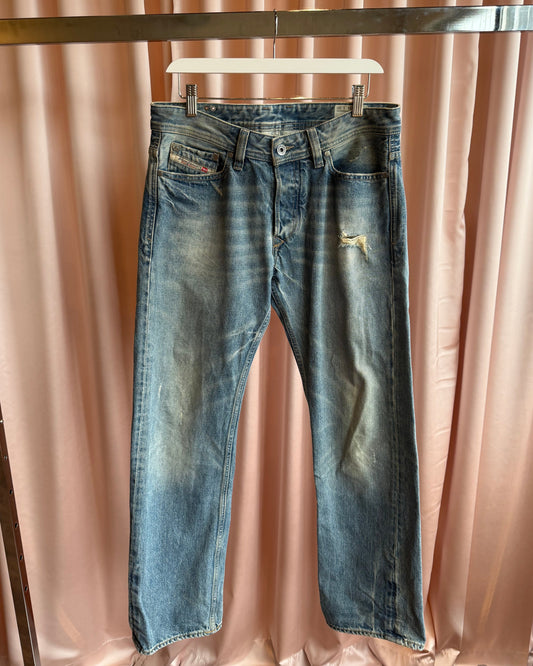 Diesel x Adidas Distressed Faded Light Denim