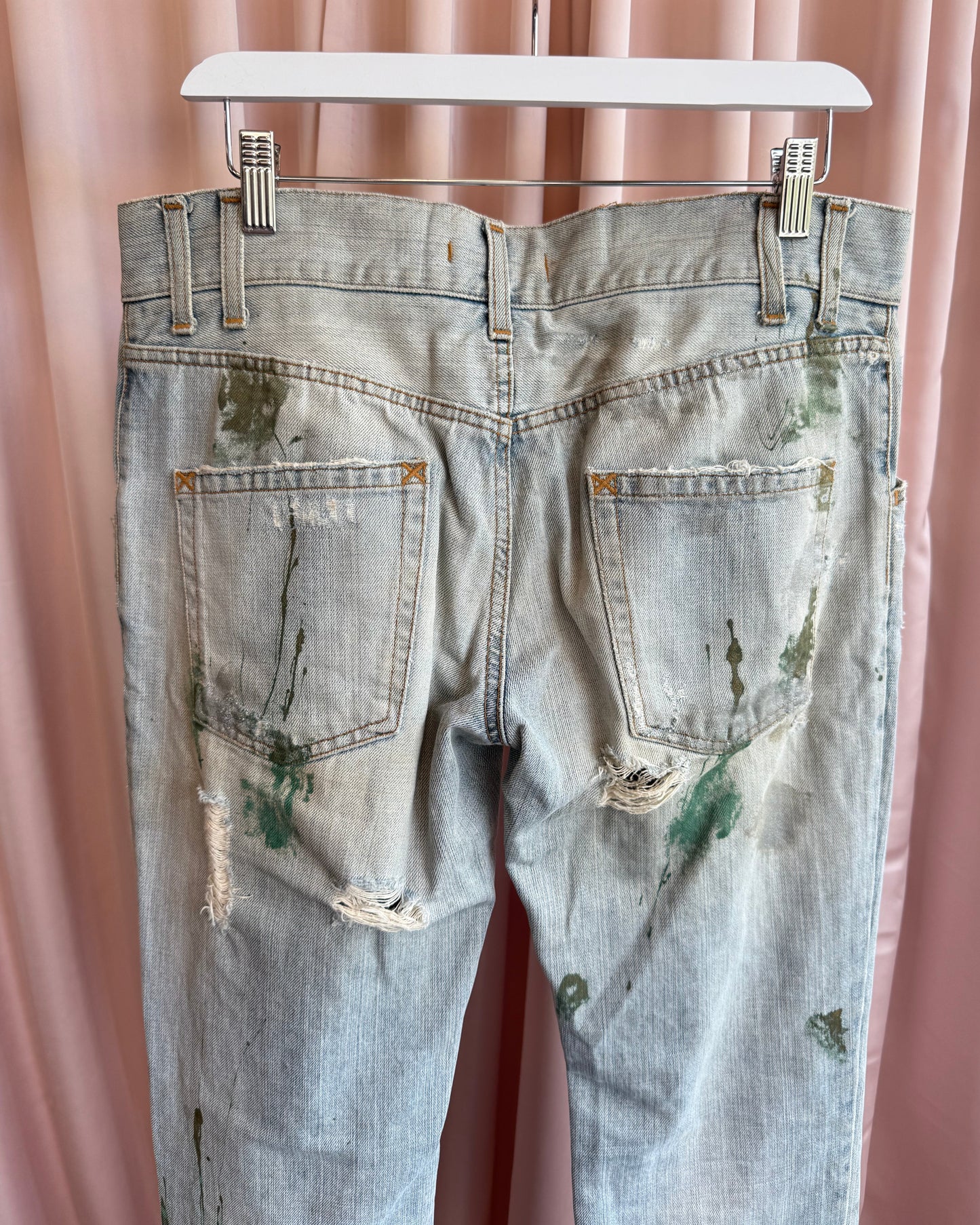 Dolce & Gabbana Distressed Paint Splatter Denim