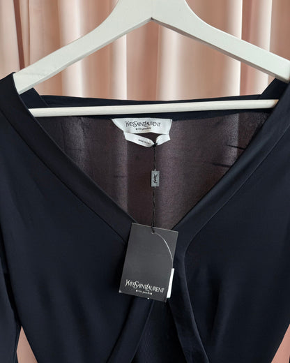 Yves Saint Laurent Rive Gauche S/S 2003 by Tom Ford Black Bell Sleeve Top