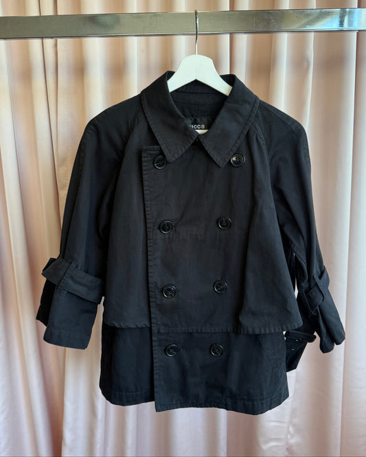 Zucca F/W 2007 Black Cotton 7/8 Sleeve Peacoat