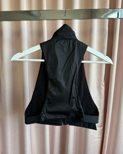 Prada F/W 1999 Black Nylon Cropped Zip Up Vest