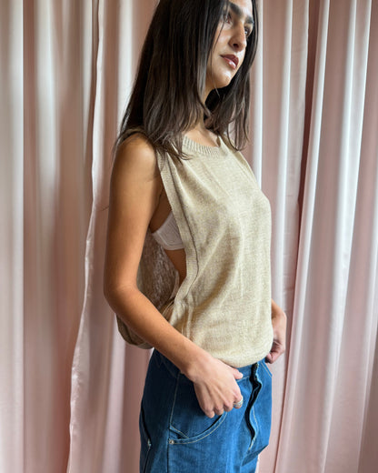 Japanese Brand Sleeveless Open Side Knit Top