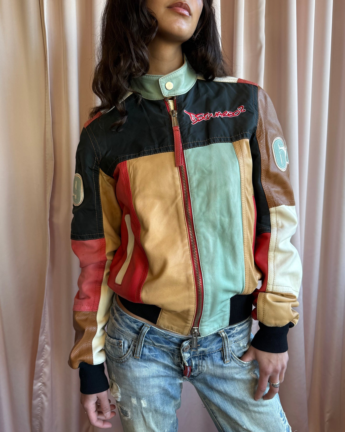 Dsquared² S/S 2005 Leather Patchwork Racer Jacket