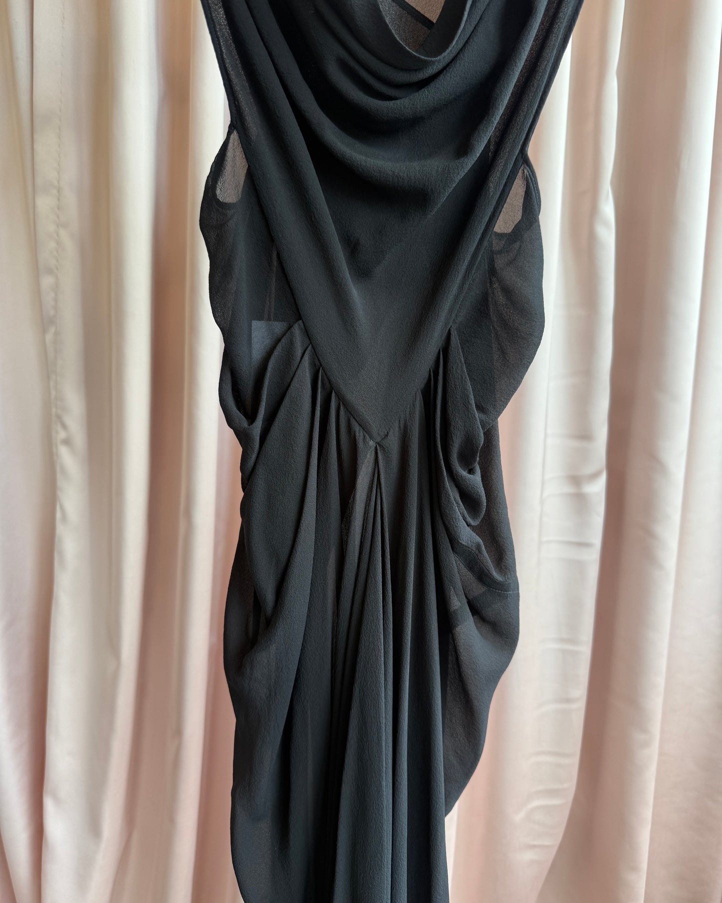 Rick Owens S/S 12 Naska Black Sleeveless Draped Dress