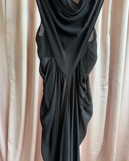 Rick Owens S/S 12 Naska Black Sleeveless Draped Dress
