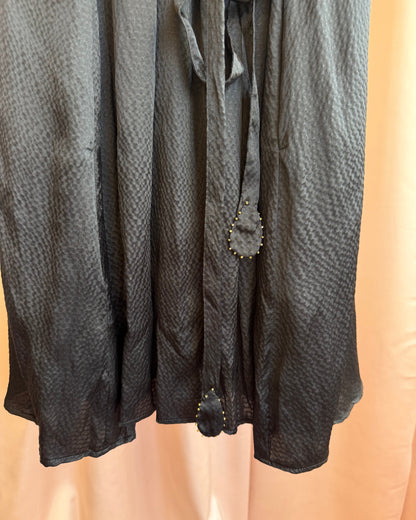 Tsumori Chisato Black 100% Silk Puff Sleeve Dress