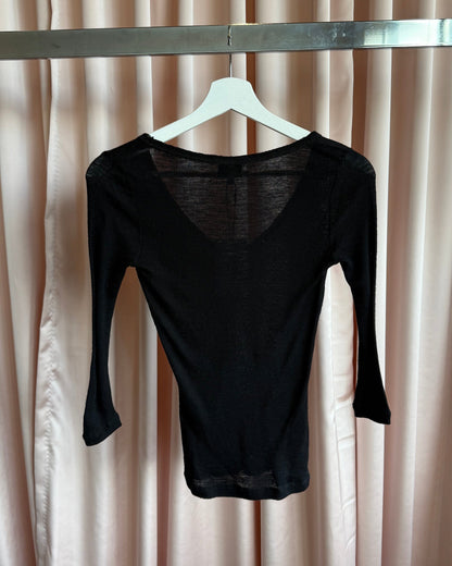 D&G F/W 2005 Black Wool Blend Ribbed Logo Top