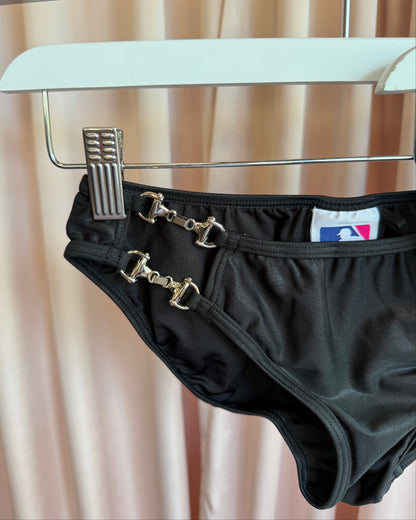Japanese Brand x MLB NY Yankees 2003 Black Rhinestone Horsebit Bikini