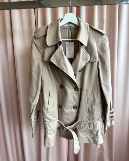 Tsumori Chisato Khaki Cotton Short Trench Peacoat