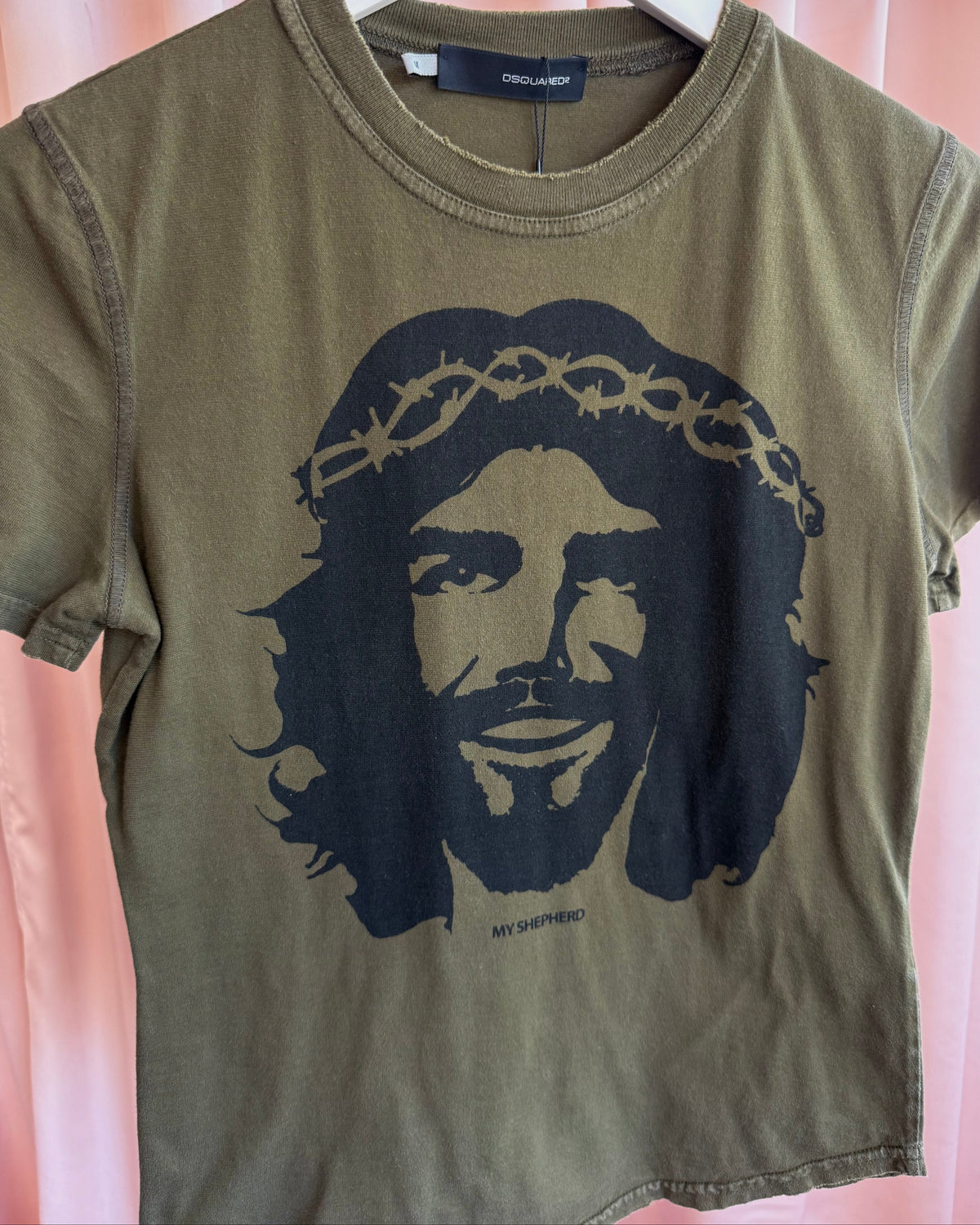 Dsquared² F/W 2005 "Che Jesus" Olive Short Sleeve T-Shirt