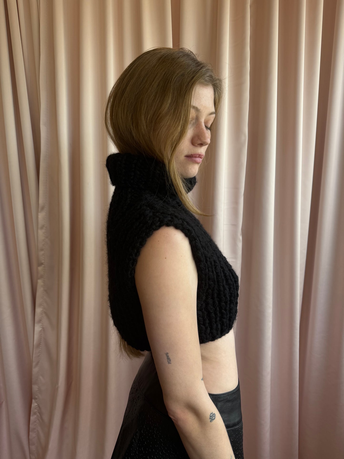 Helmut Lang F/W 2002 Black Knit Turtleneck Dickie