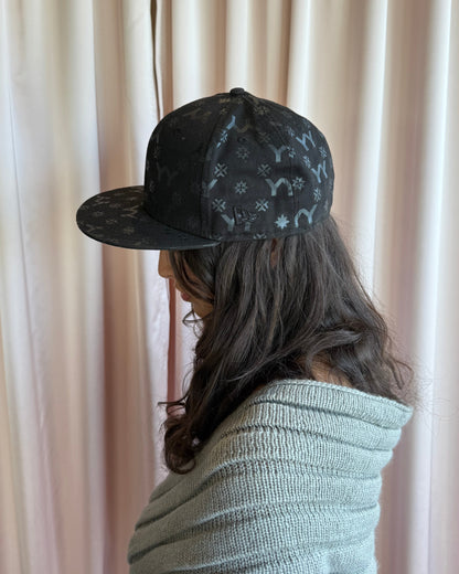 Yohji Yamamoto New Era Black Monogram Fitted Cap